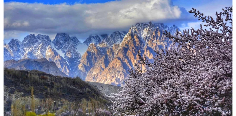 Passu Cones View from Gulmit Gojal in Spring Season